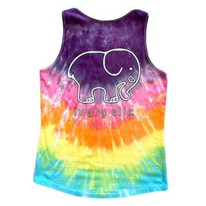 NWT! NEW! IVORY ELLA RAINBOW BURST TIE DYE TANK TOP TEE T-SHIRT WOMENS SIZE XS